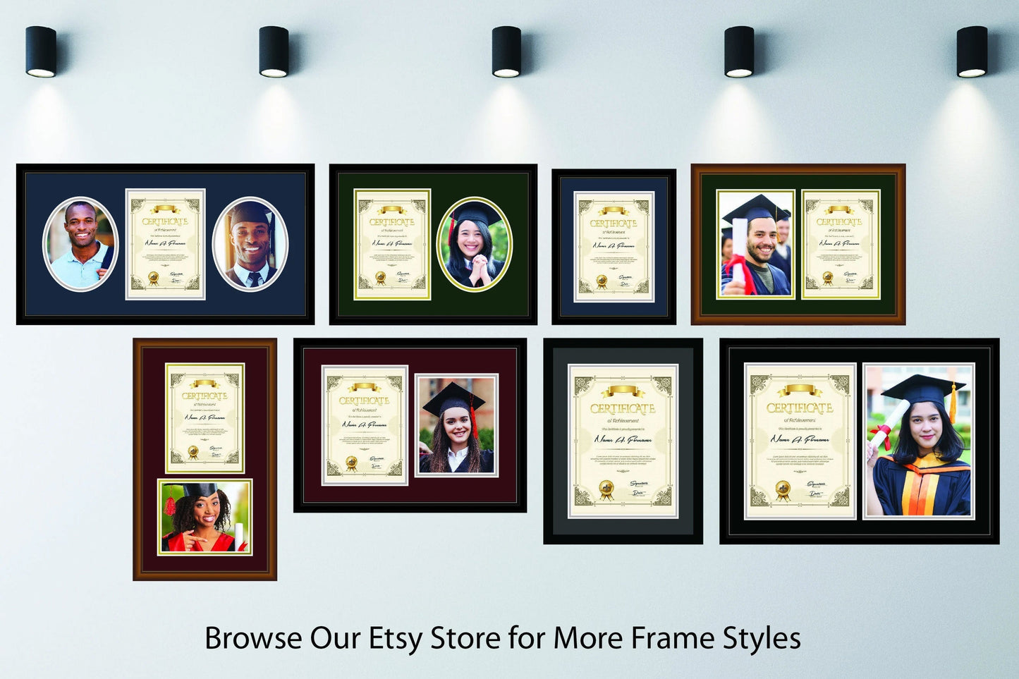 Certificate Frame - A4 Window + 8x10" Window - Double Mat