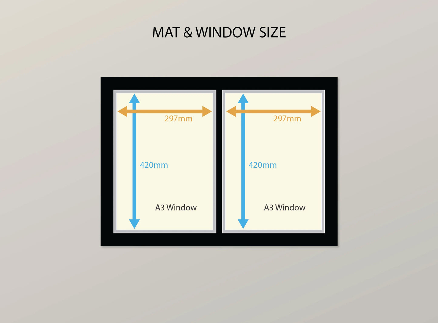 Certificate Frame - 2x A3 Window - Double Mat