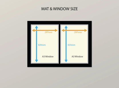 Certificate Frame - 2x A3 Window - Double Mat