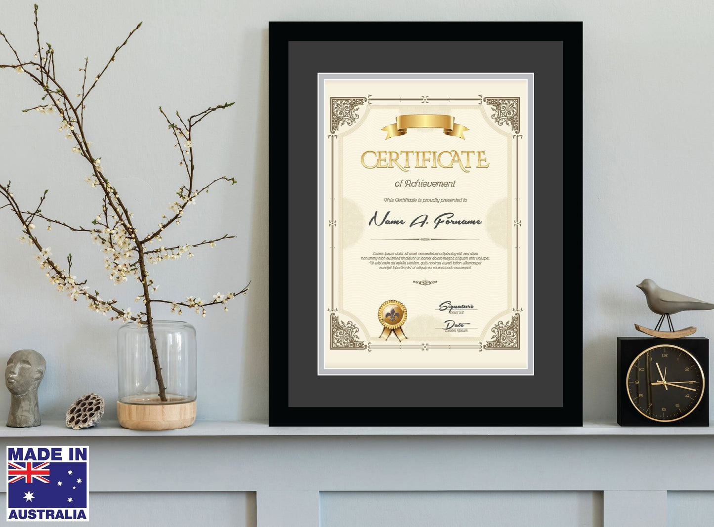 Certificate Frame - A3 Window - Double Mat