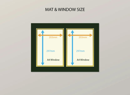 Certificate Frame - 2xA4 Windows - Double Mat