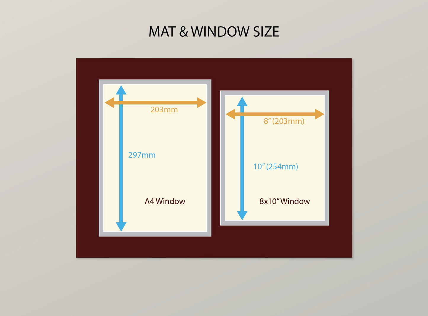 Certificate Frame - A4 Window + 8x10" Window - Double Mat