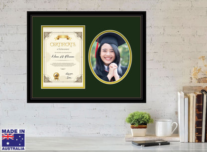 Certificate Frame - A4 Window + 8x10" Window - Double Mat