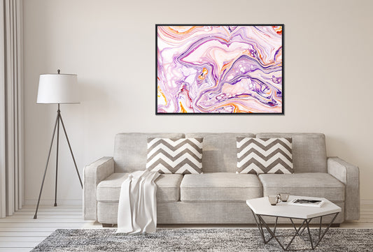 Abstract Marble Orange and Violet Texture - Floating Frames