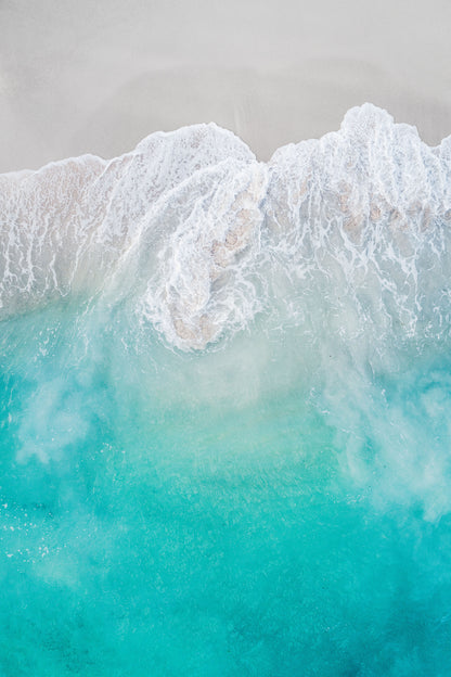 Drone shot of ocean waves crashing onto the beach II - Gallery Frames