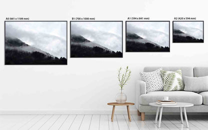 Abstract Misty Mountain Range Colourful Range II - Floating Frames