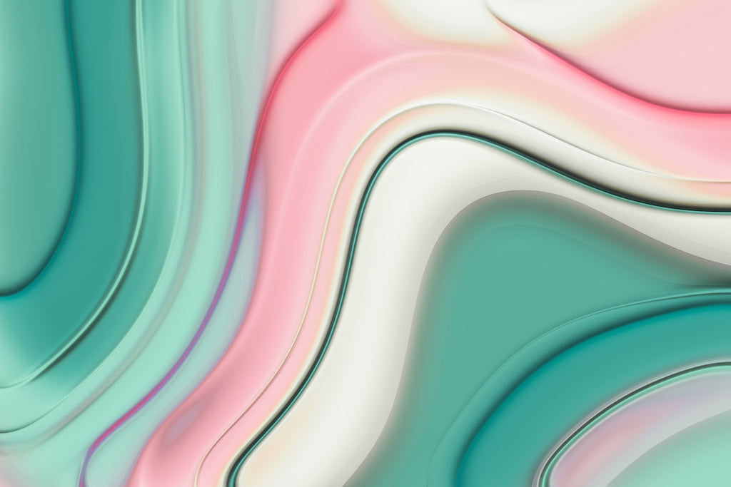 Abstract Green Pink Wave Flowing - Floating Frames