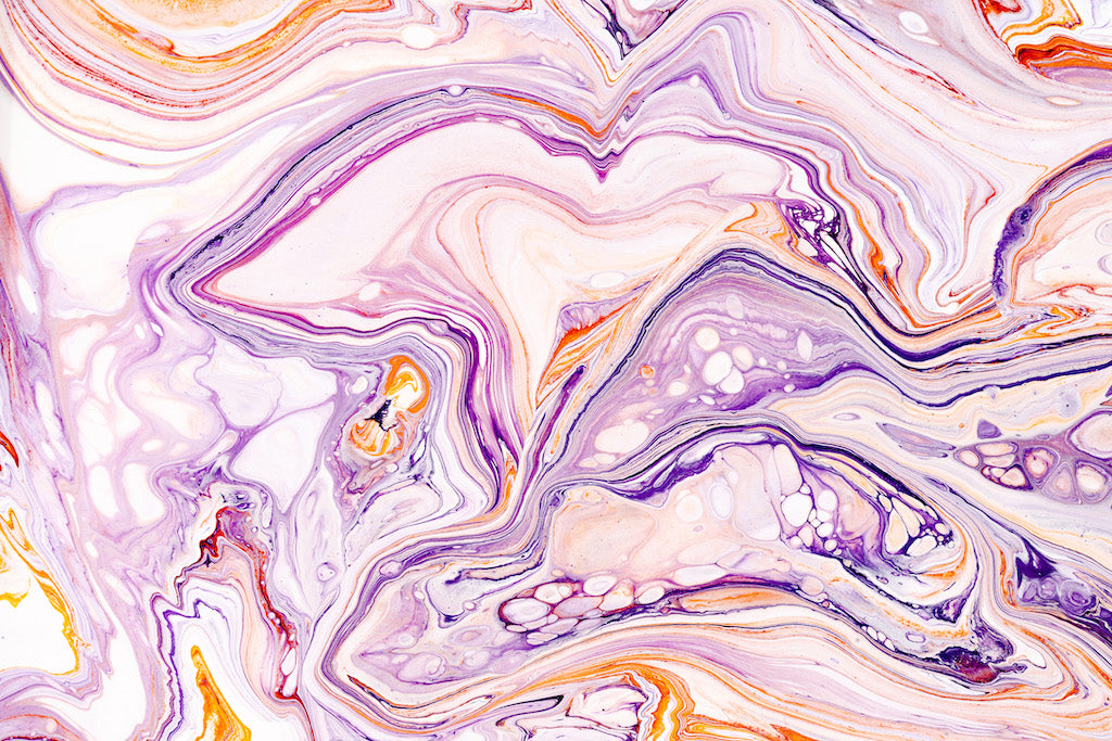 Abstract Marble Orange and Violet Texture - Floating Frames