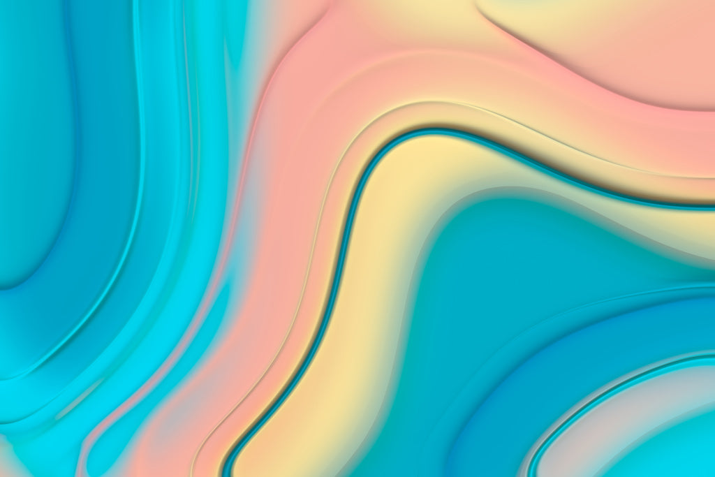 Abstract Blue Yellow Pink Wave Flowing - Floating Frames