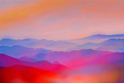 Abstract Misty Mountain Range Colourful Range II - Floating Frames