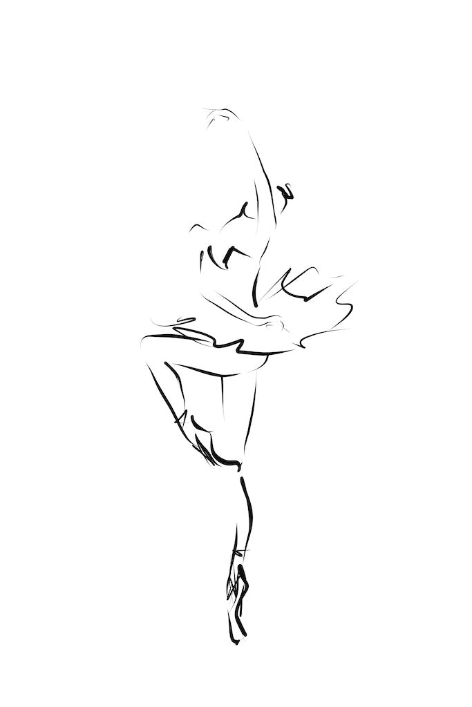 Line Art, beautiful ballerina I - Gallery Frames