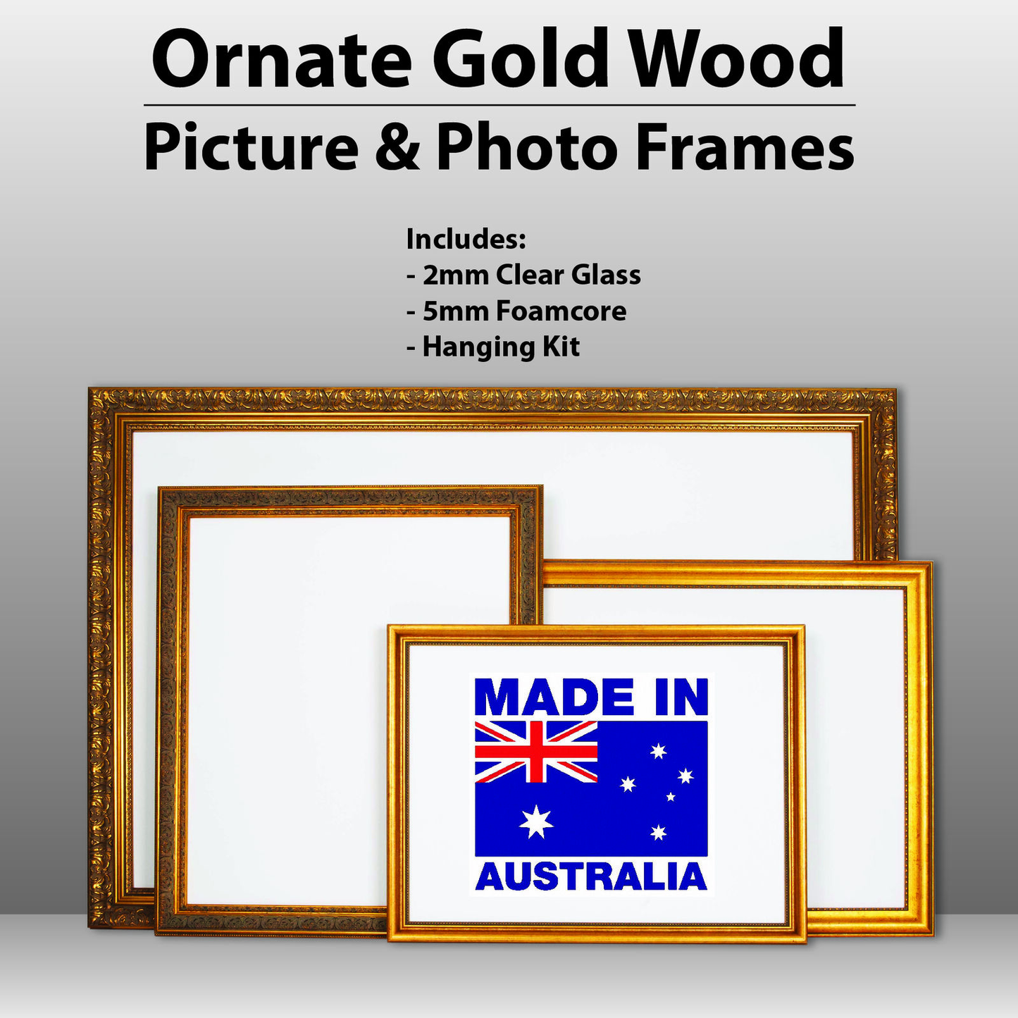 Extra Large Wooden Ornate Gold, Classic gold photo frame 16x20", 16x24", 20x24", 20x30", 24x36"