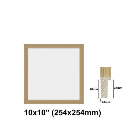 Oak Photo frame square, Oak Picture Frame Square 8x8" - 24x24" Size