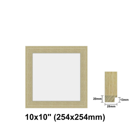 Oak Photo frame square, Oak Picture Frame Square 8x8" - 24x24" Size