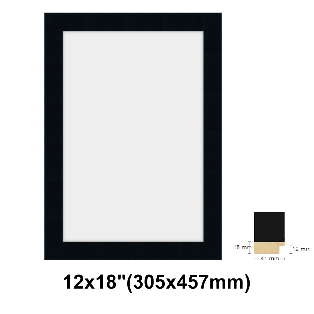 Wooden Black Photo frame, Black picture frame, 8x10" - 24x36", 4 styles of frame