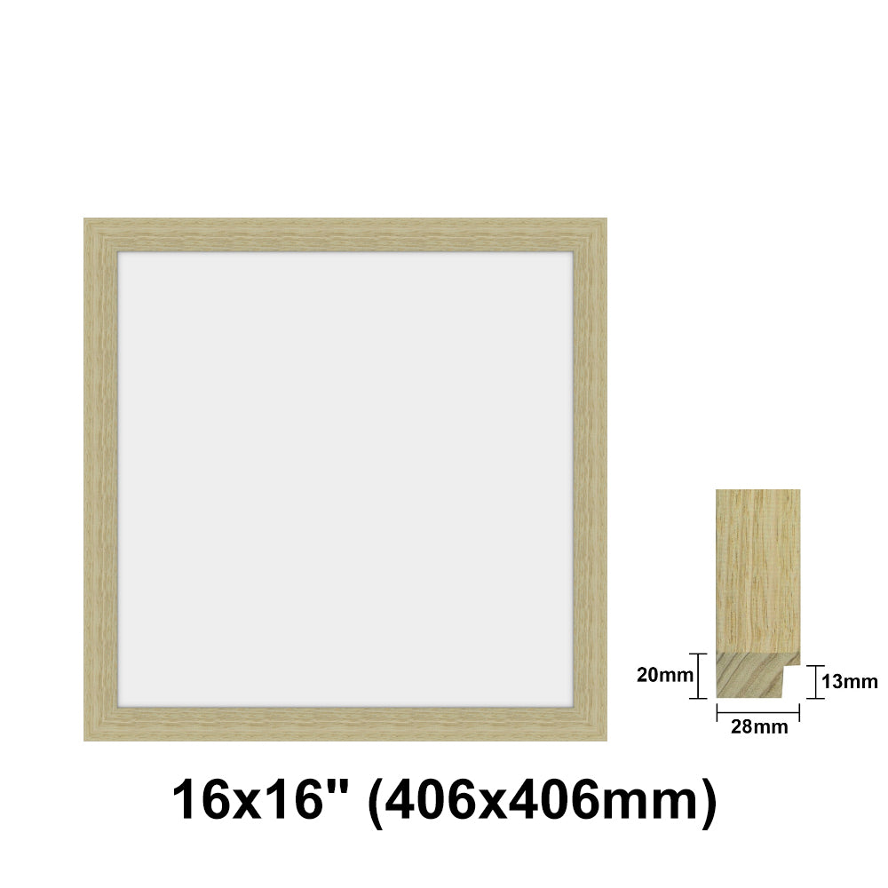 Oak Photo frame square, Oak Picture Frame Square 8x8" - 24x24" Size