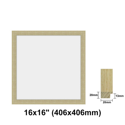 Oak Photo frame square, Oak Picture Frame Square 8x8" - 24x24" Size