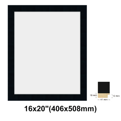 Wooden Black Photo frame, Black picture frame, 8x10" - 24x36", 4 styles of frame