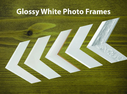 Glossy White Photo Frames A4, A3, 8x10", 8x12", 10x13", 11x14", 12x18" size AU M