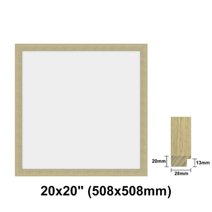 Oak Photo frame square, Oak Picture Frame Square 8x8" - 24x24" Size