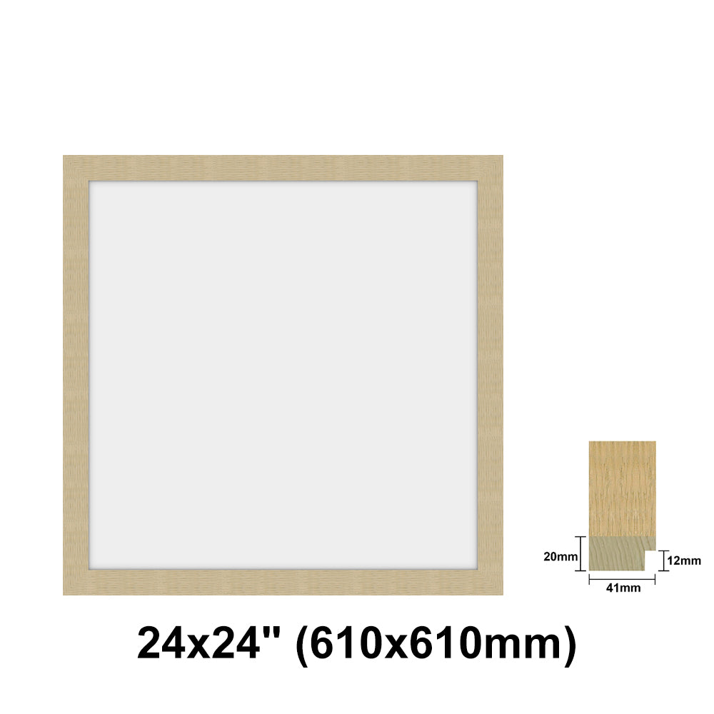 Oak Photo frame square, Oak Picture Frame Square 8x8" - 24x24" Size