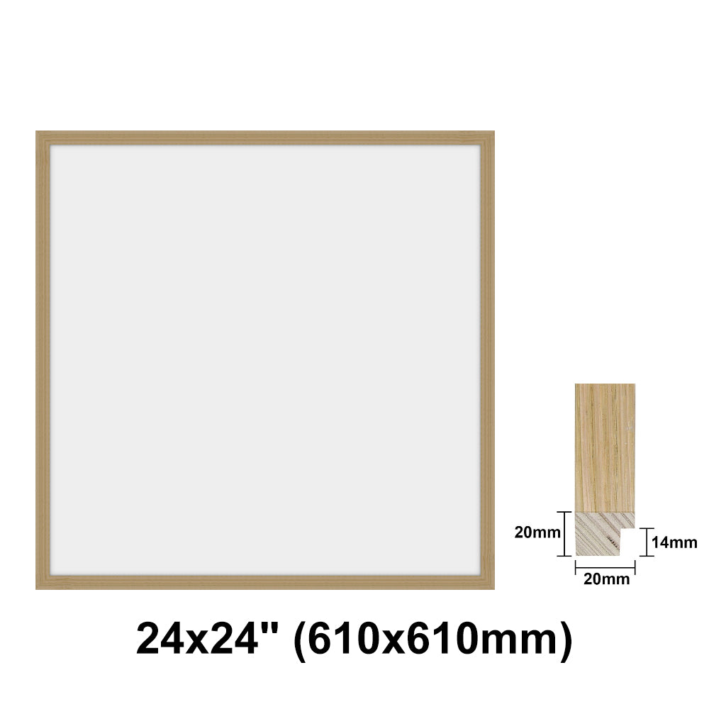 Oak Photo frame square, Oak Picture Frame Square 8x8" - 24x24" Size