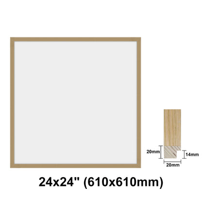 Oak Photo frame square, Oak Picture Frame Square 8x8" - 24x24" Size