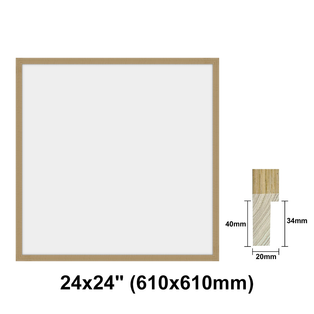 Oak Photo frame square, Oak Picture Frame Square 8x8" - 24x24" Size