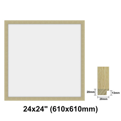 Oak Photo frame square, Oak Picture Frame Square 8x8" - 24x24" Size