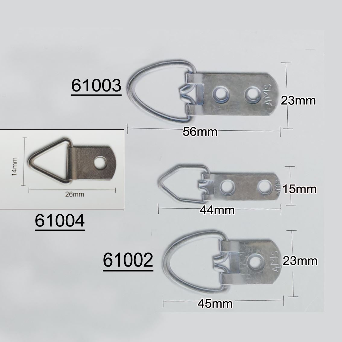 Metal  double hole, strap hanger with 2 screws, 10 pcs. Per set