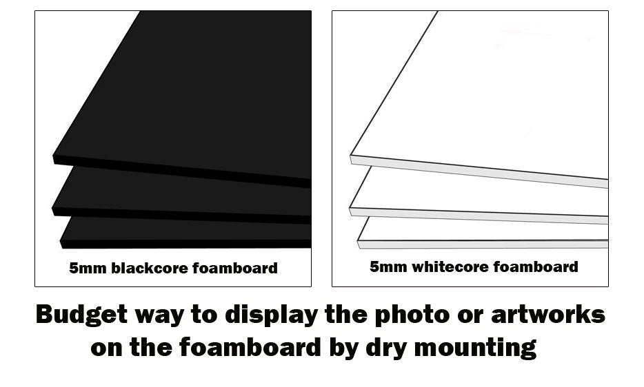 5x White 10mm Thick Foamboard Backing Board Extra rigid core Acid free, light we