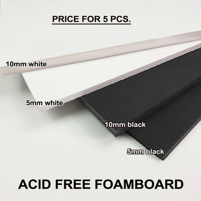 5x White 10mm Thick Foamboard Backing Board Extra Rigid Core Acid Free Lightweight 8x10"-30x40"