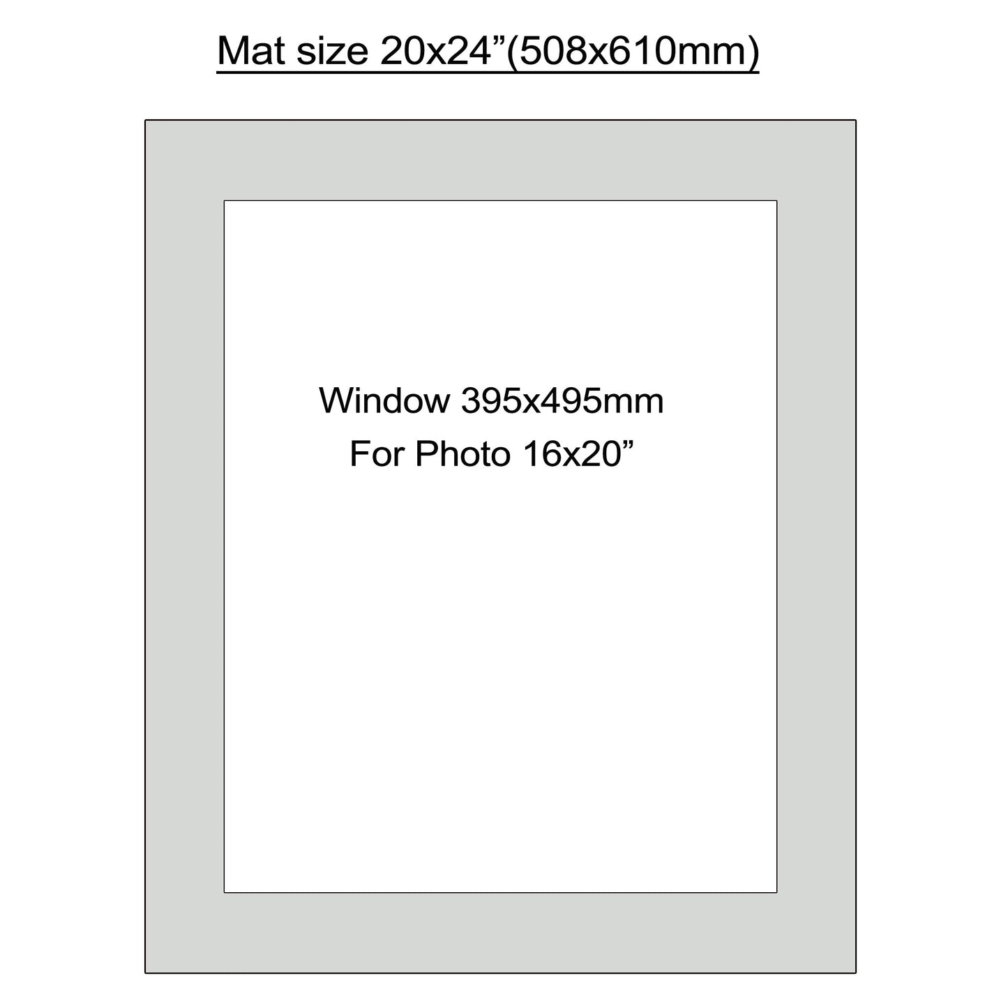 Mat size 20x24", Photo mat, Photo mount, window size 16x20", A3, 6pcs. Set same