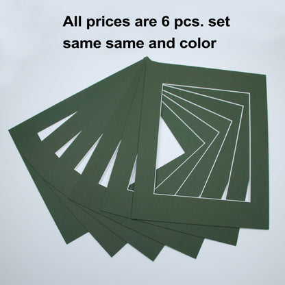 Mat size A3, Photo mat, Photo mount, window size A4, 6pcs. Set same color, 9 col