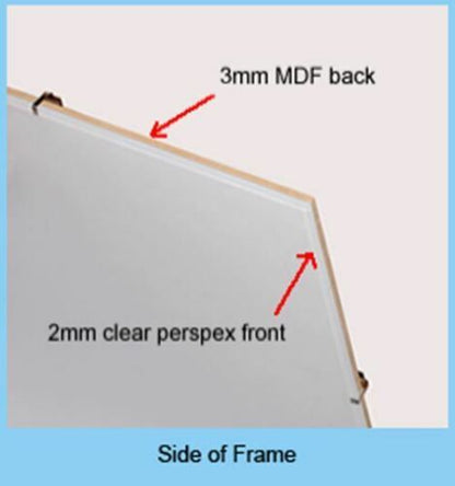 Frameless Frame, Clip Frame, Perspex Frame, 16x20", 16x24", 20x24", 20x30", 24x3