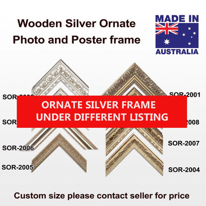 Wooden Ornate White, Classic white, photo frame B1(70x100cm), B2(50x70cm), B3(35