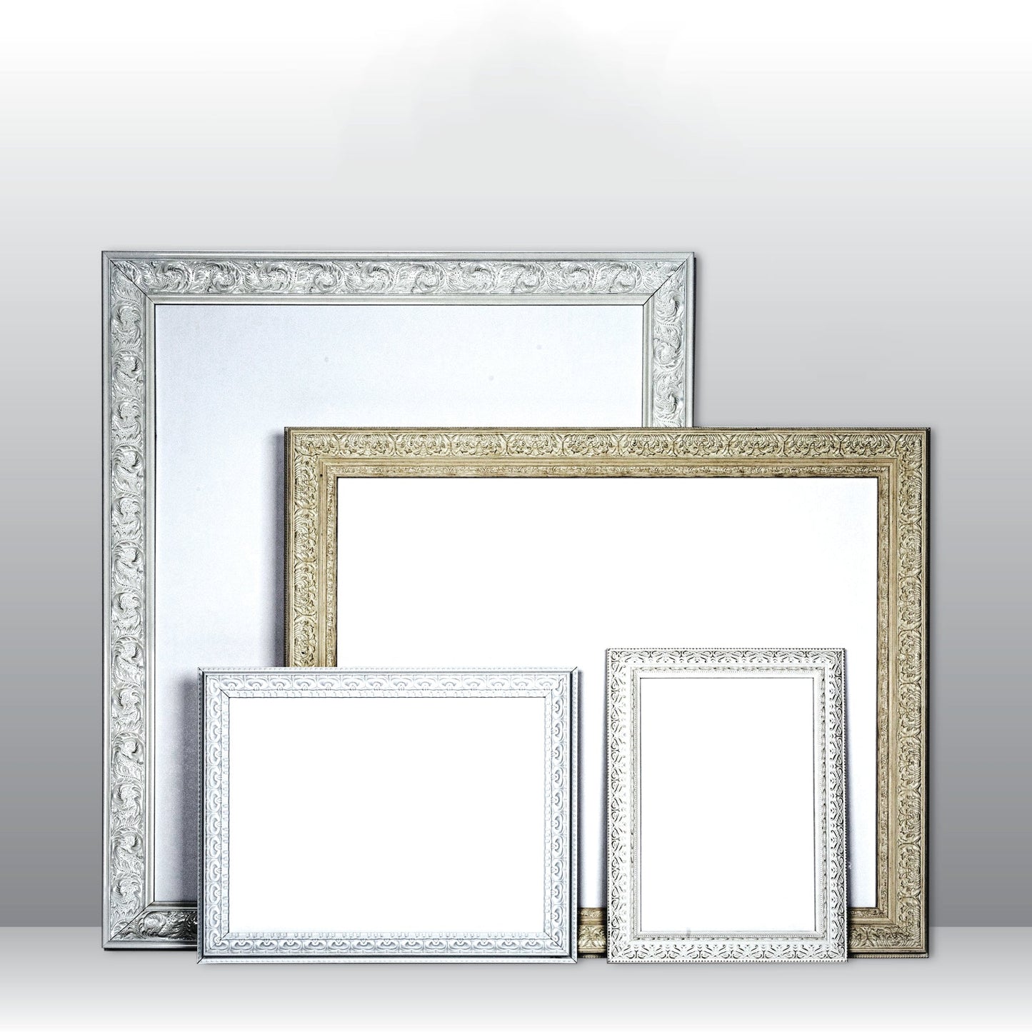 Wooden  Square, Ornate White, Classic white, photo frame from 8x8" to 24x24"