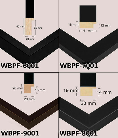 Wooden Black Photo frame, Black picture frame, B1(700x1000mm), B2(500x700mm), B3