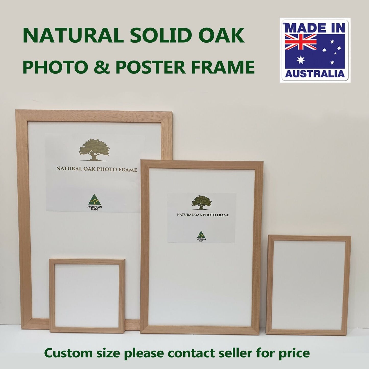 Oak Photo frame, Oak picture frame, B1(700x1000mm), B2(500x700mm), B3(350x500mm)