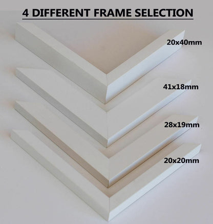 Wooden white Photo frame, White picture frame, AO, A1, A2, A3, A4 size, 4 styles