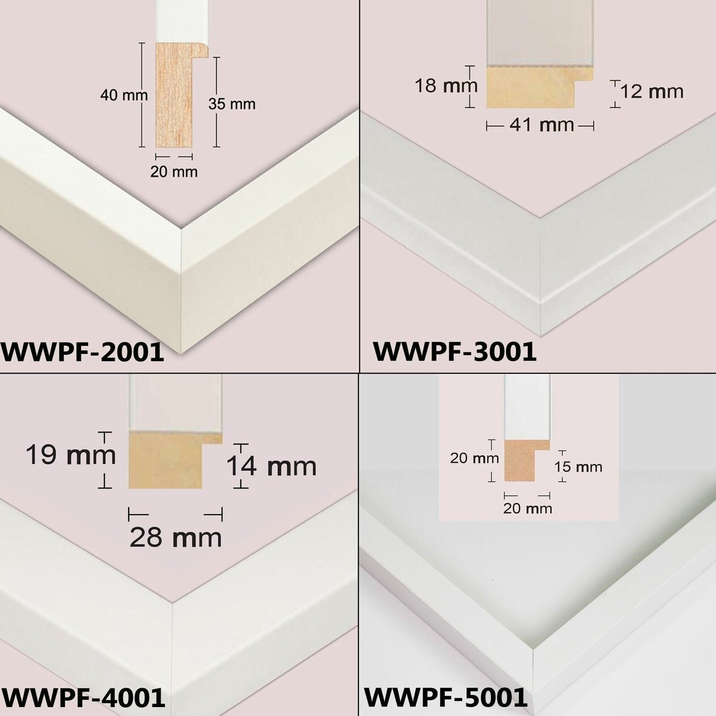 Wooden white photo frame, white picture frame, B1(700x1000mm), B2(500x700mm), B3(350x500mm)