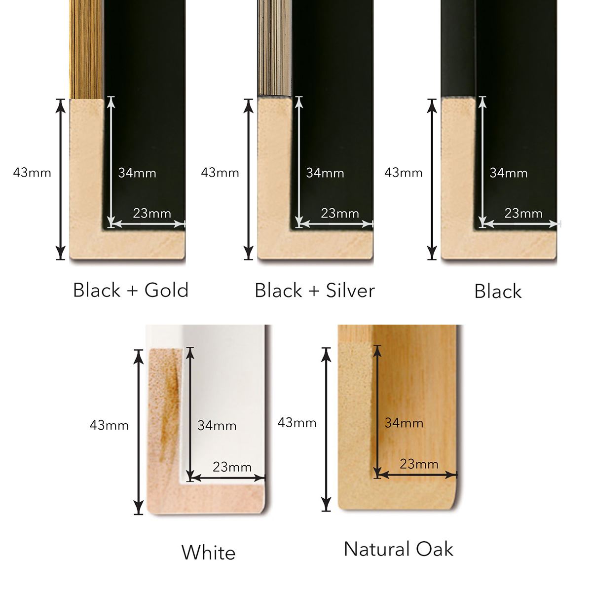 Timber Floating Frame for Canvas | 30mm Deep with 5mm gap |  Size 1:2 Ratio