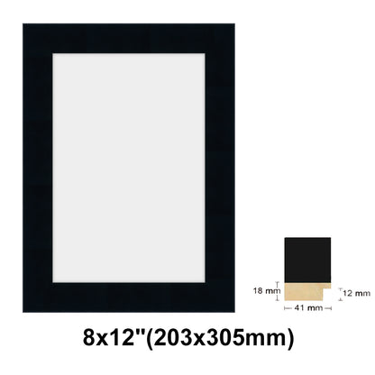 Wooden Black Photo frame, Black picture frame, 8x10" - 24x36", 4 styles of frame