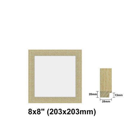 Oak Photo frame square, Oak Picture Frame Square 8x8" - 24x24" Size