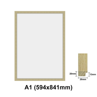 Oak Photo frame, Oak Picture Frame, AO, A1, A2, A3, A4 size, 4 Styles of Frame