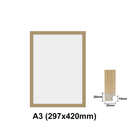 Oak Photo frame, Oak Picture Frame, AO, A1, A2, A3, A4 size, 4 Styles of Frame