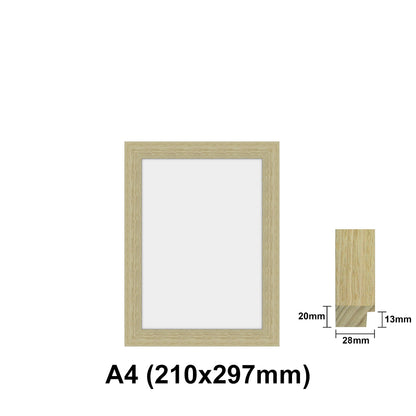 Oak Photo frame, Oak Picture Frame, AO, A1, A2, A3, A4 size, 4 Styles of Frame