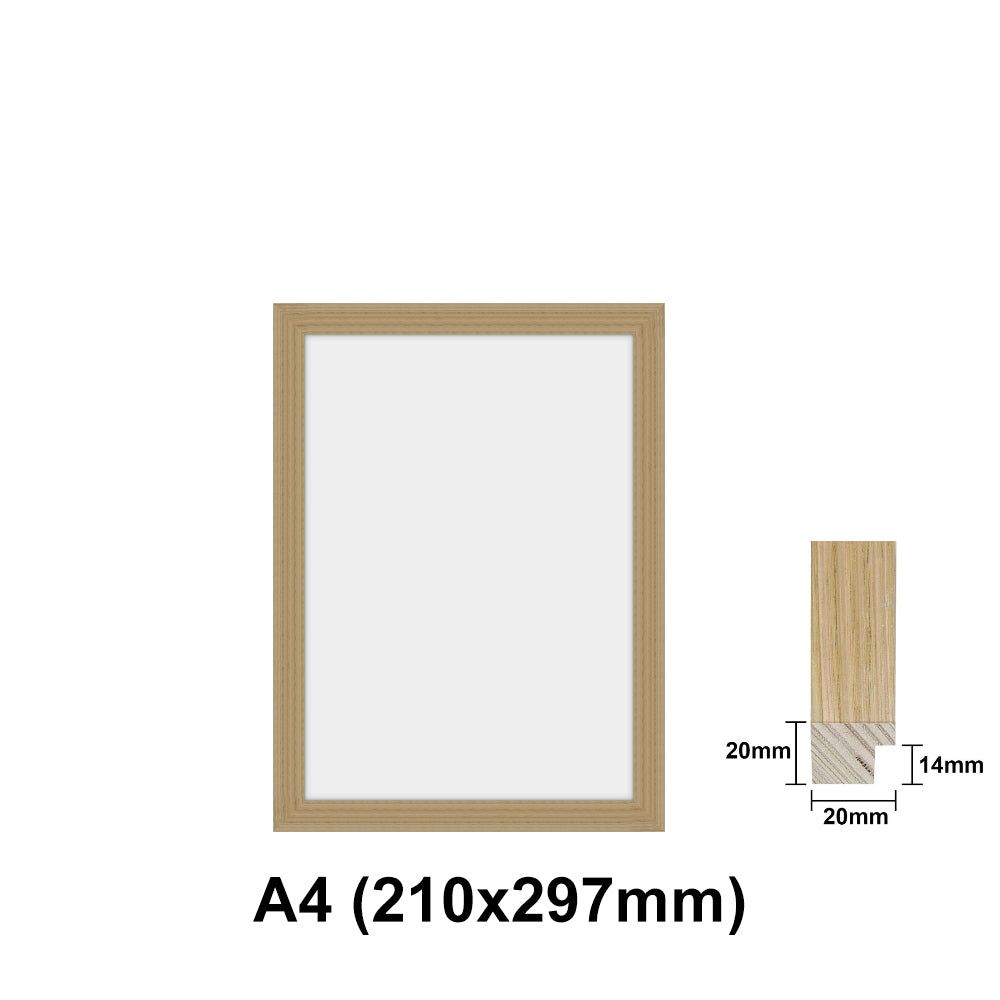 Oak Photo frame, Oak Picture Frame, AO, A1, A2, A3, A4 size, 4 Styles of Frame