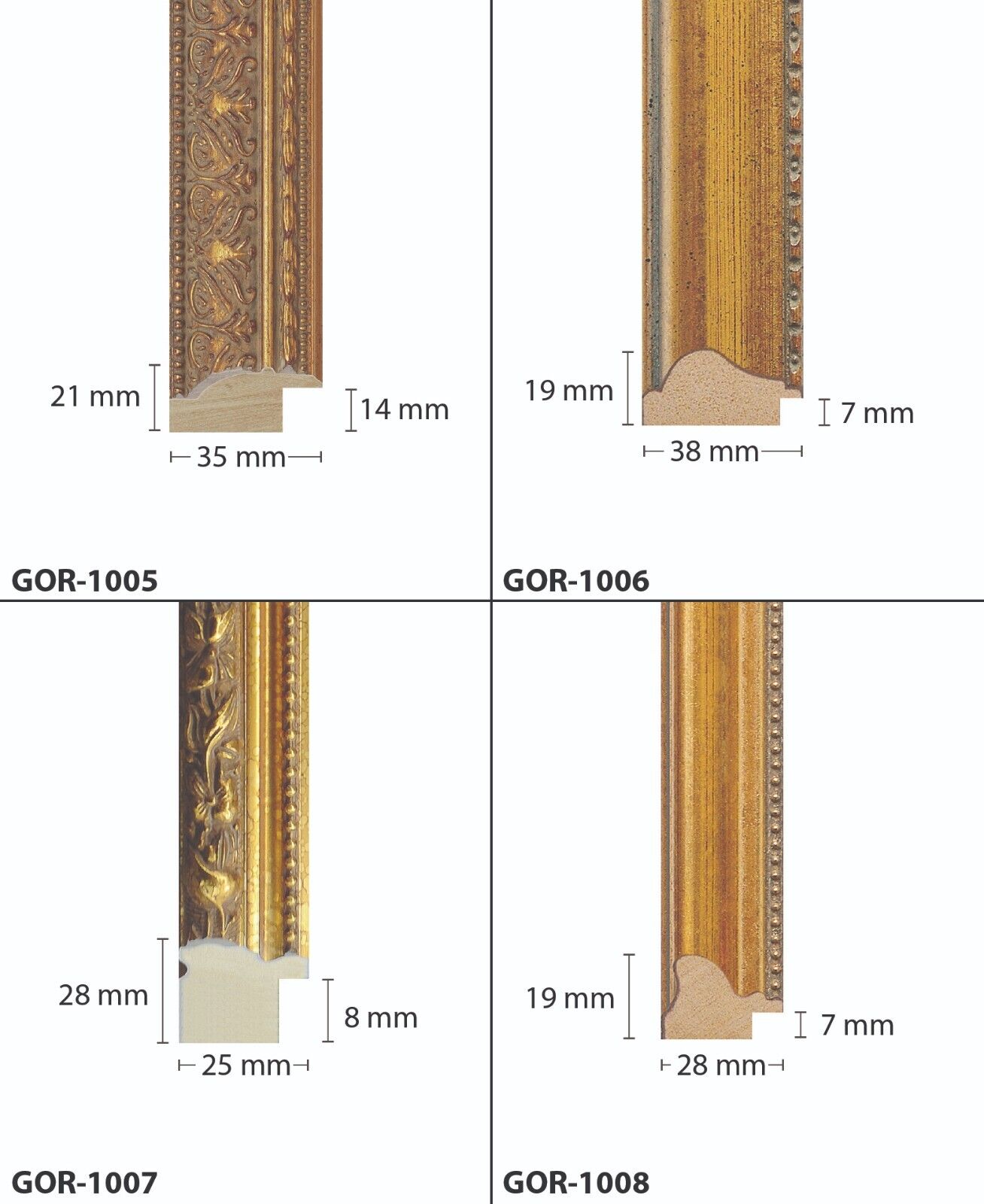 Wooden Ornate Gold, Classic Gold Photo Picture Frame for Wall Art Work B1, B2, B